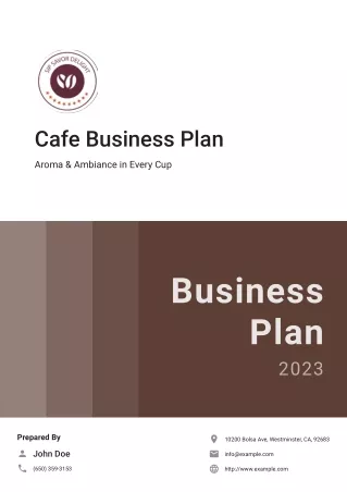 Cafe Business Plan Example
