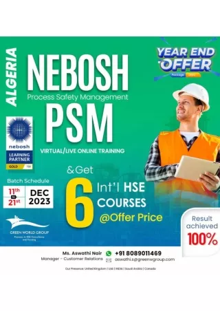 Safety Training Innovations What's Next on Nebosh - Nebosh PSM in Algeria with GWG
