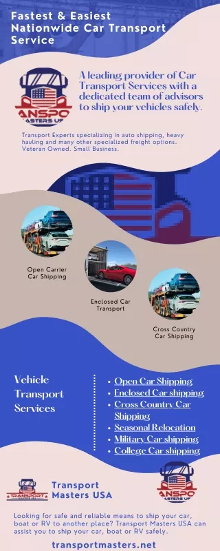 Fastest & Easiest Nationwide Car Transport Service