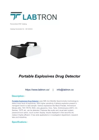 Portable Explosives Drug Detector