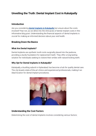 dental implant cost in kukatpally