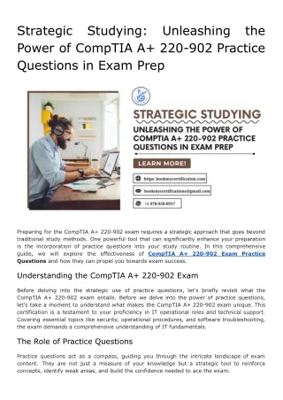 Strategic Studying_ Unleashing the Power of CompTIA A  220-902 Practice Questions in Exam Prep