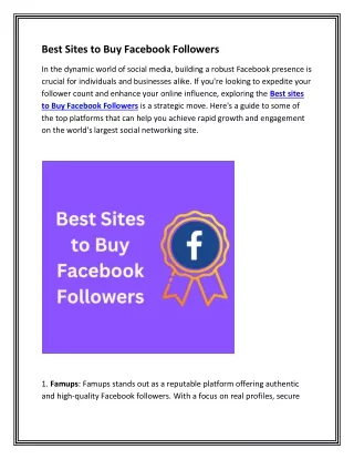 Best Sites to Buy Facebook Followers