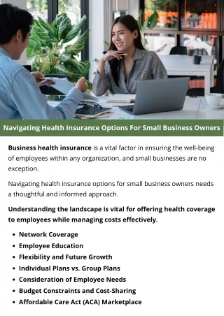 Navigating Health Insurance Options For Small Business Owners
