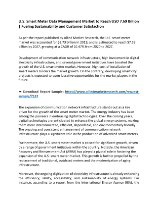 U.S. Smart Meter Data Management Market to Reach USD 7.69 Billion | Fueling Sust