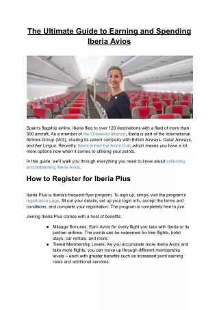 The Ultimate Guide to Earning and Spending Iberia Avios