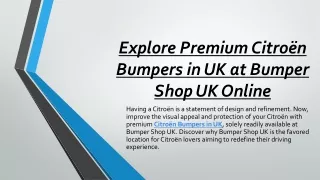 Explore Premium Citroën Bumpers in UK at Bumper Shop UK Online