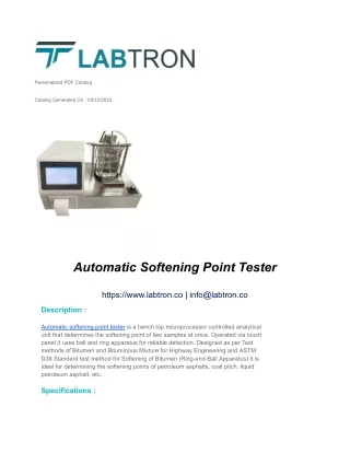 Automatic Softening Point Tester