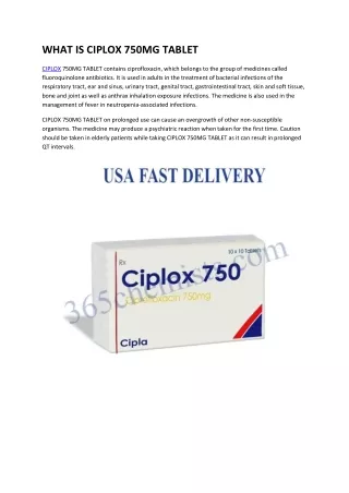 WHAT IS CIPLOX 750MG TABLET