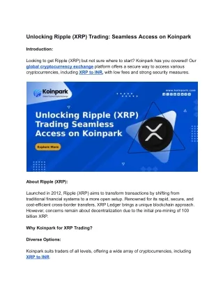 _Unlocking Ripple (XRP) Trading_ Seamless Access on Koinpark_