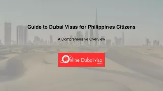 Guide to Dubai Visas for Philippines Citizens