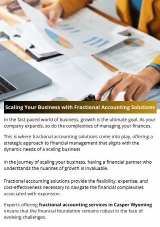 Scaling Your Business with Fractional Accounting Solutions