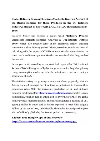 Refinery Process Chemicals Market