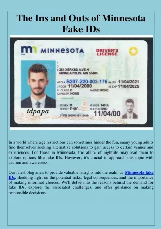 The Ins and Outs of Minnesota Fake IDs