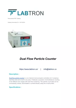 Dual Flow Particle Counter