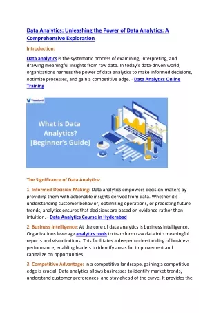 Data Analysis Online Course | Visualpath