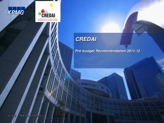 CREDAI Pre-budget Recommendation 2011-12