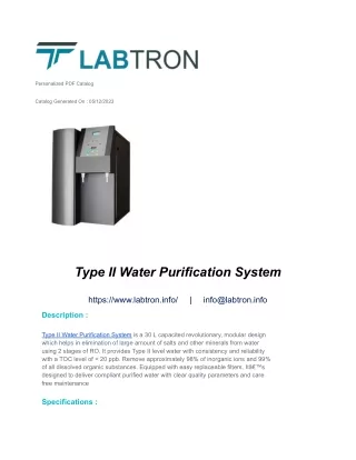 Type II Water Purification System