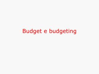 Budget e budgeting