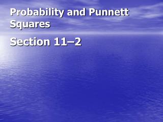 Probability and Punnett Squares