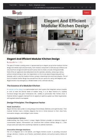 Elegant And Efficient Modular Kitchen Design