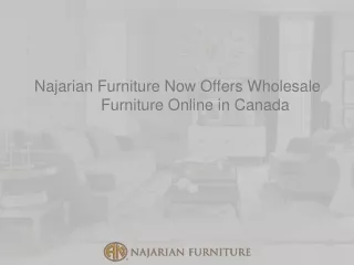 Najarian Furniture Now Offers Wholesale Furniture Online in Canada