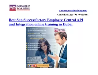 Best Sap Successfactors Employee Central API  and Integration online training in Dubai