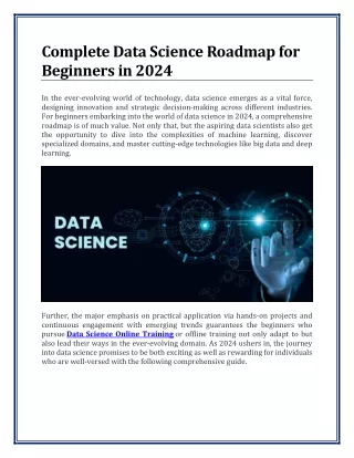 Complete Data Science Roadmap for Beginners in 2024