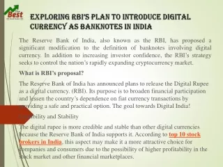 Exploring RBI’s Plan to Introduce Digital Currency as Banknotes in India