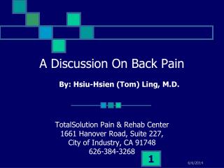 A Discussion On Back Pain