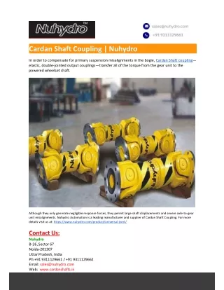 Cardan Shaft Coupling