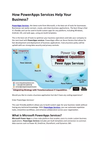 How PowerApps Services Help Your Business