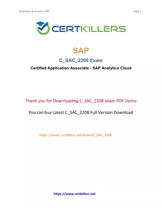 Financial Benefits Of Passing SAP C_SAC_2208  Certification Exam