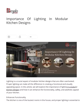 Importance Of Lighting In Modular Kitchen Designs