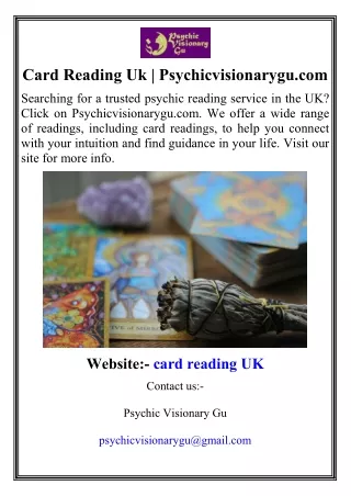 Card Reading Uk  Psychicvisionarygu.com