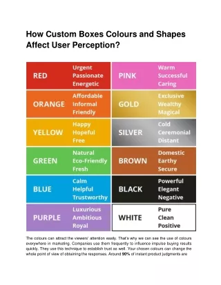 How Custom Boxes Colours and Shapes Affect User Perception