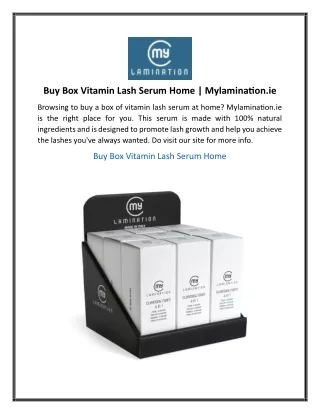 Buy Box Vitamin Lash Serum Home Mylamination.ie