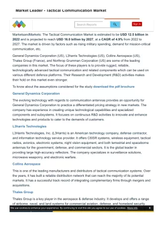 Market Projections_ A Comprehensive Outlook on Tactical Communication Industry Growth