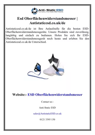 Esd Oberflächenwiderstandsmesser  Antistaticesd.co.uk de