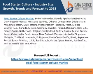 Food Starter Culture Size, Share, Trend Market