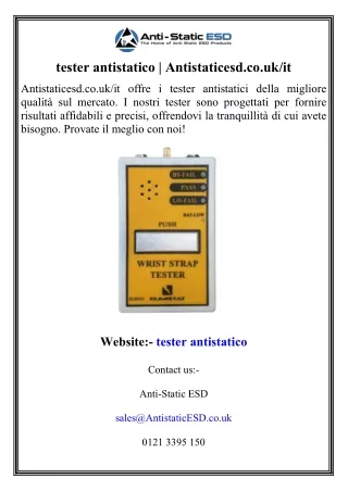 tester antistatico  Antistaticesd.co.uk it