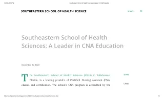 Southeastern School of Health Sciences_ a Leader in CNA Education