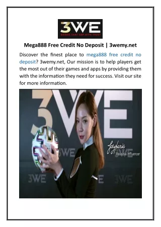 Mega888 Free Credit No Deposit 3wemy.net