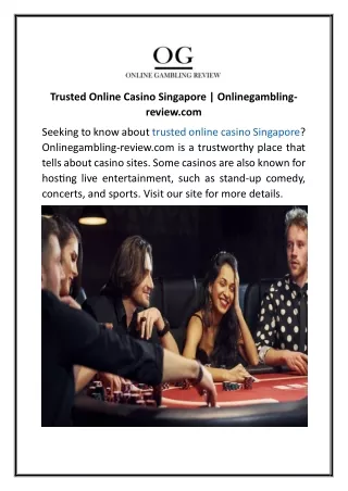 Trusted Online Casino Singapore Onlinegambling-review