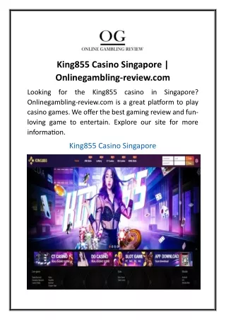 King855 Casino Singapore Onlinegambling-review