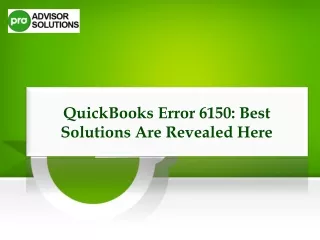 Effective Techniques To Fix QuickBooks Error 6150