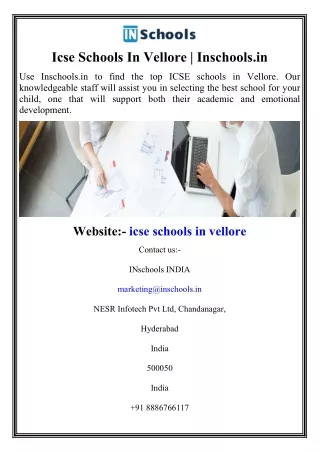 Icse Schools In Vellore  Inschools.in