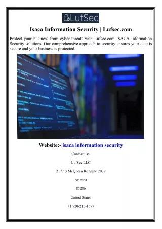 Isaca Information Security  Lufsec.com