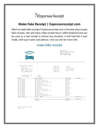 Make Fake Receipt  Expensesreceipt