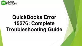 Learn How To Resolve QuickBooks Error 15276